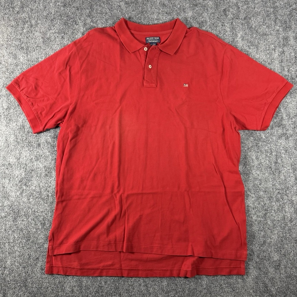 Vintage Ralph Lauren Polo Shirt Mens XXL Red Polo Jeans Co Shirt RL Flag Logo